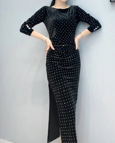 Vestido Retro De Moda De Los Años 40 Negro