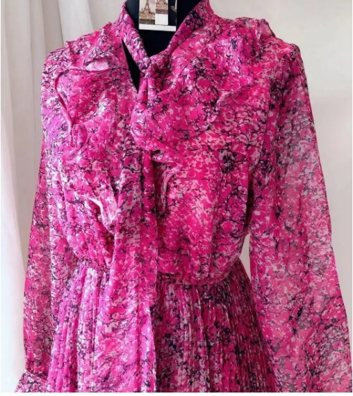 Vestido Retro De Encaje Morado