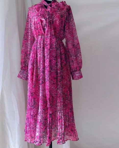 Vestido Retro De Encaje Morado