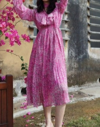 Vestido Retro De Encaje Morado