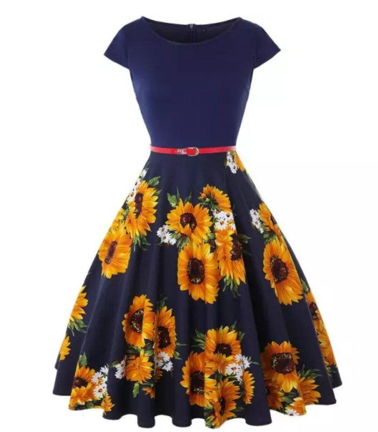 Vestido Rockabilly 50s Azul