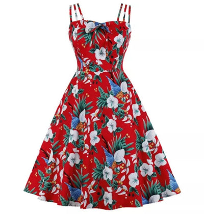 Vestido Rockabilly Años 50 Rojo