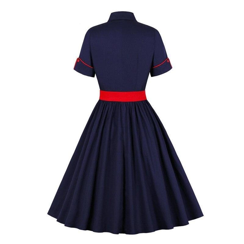 Vestido Rockabilly Azul Marino