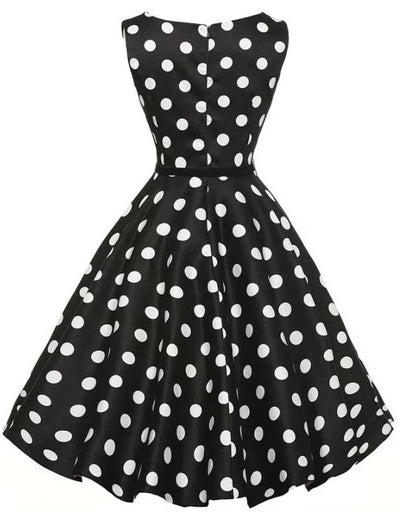 Vestido Estilo Rockabilly Retro Pin-Up De Lunares De Los Años 50