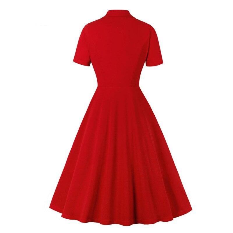 Vestido Rojo Elegante De Los Años 50