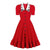 Vestido Cuello Ancho 50s Rojo