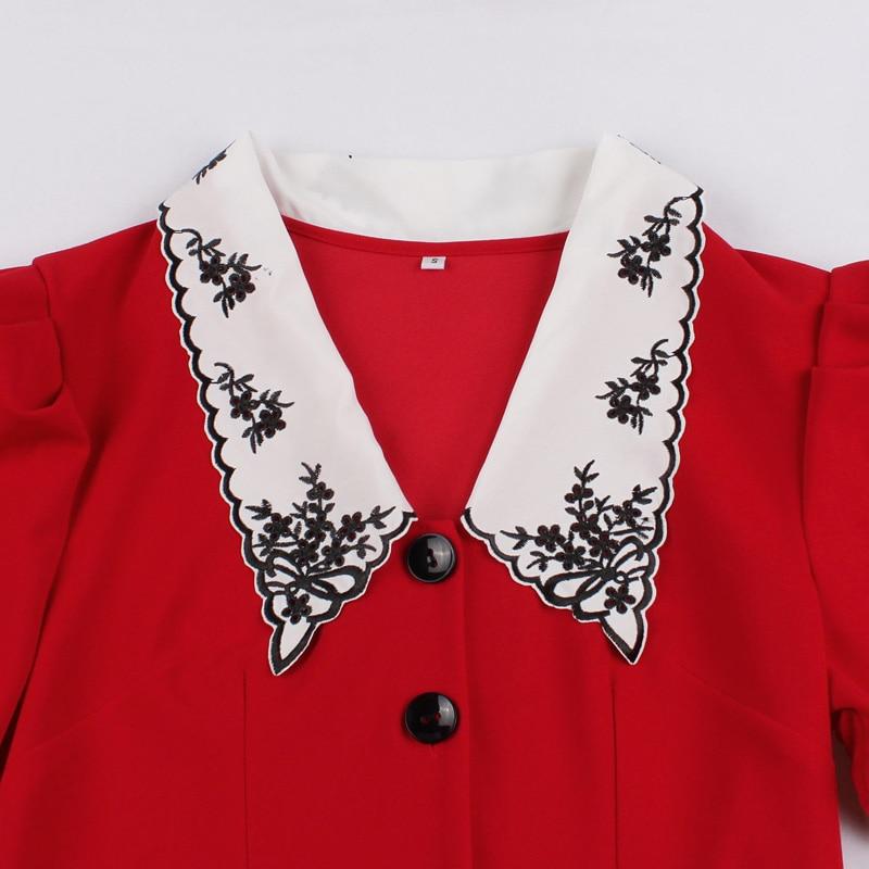 Vestido Cuello Ancho 50s Rojo