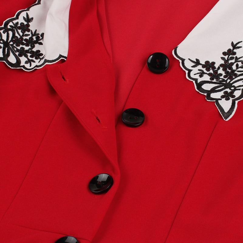 Vestido Cuello Ancho 50s Rojo