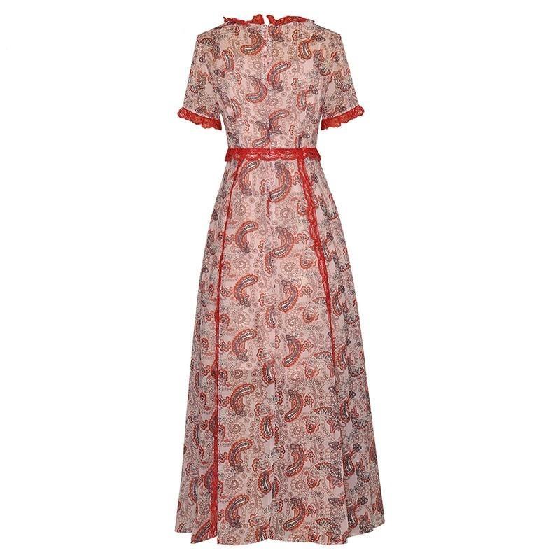 Vestido De Encaje Vintage Rojo