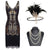 Vestido De Noche Negro Dorado 20s