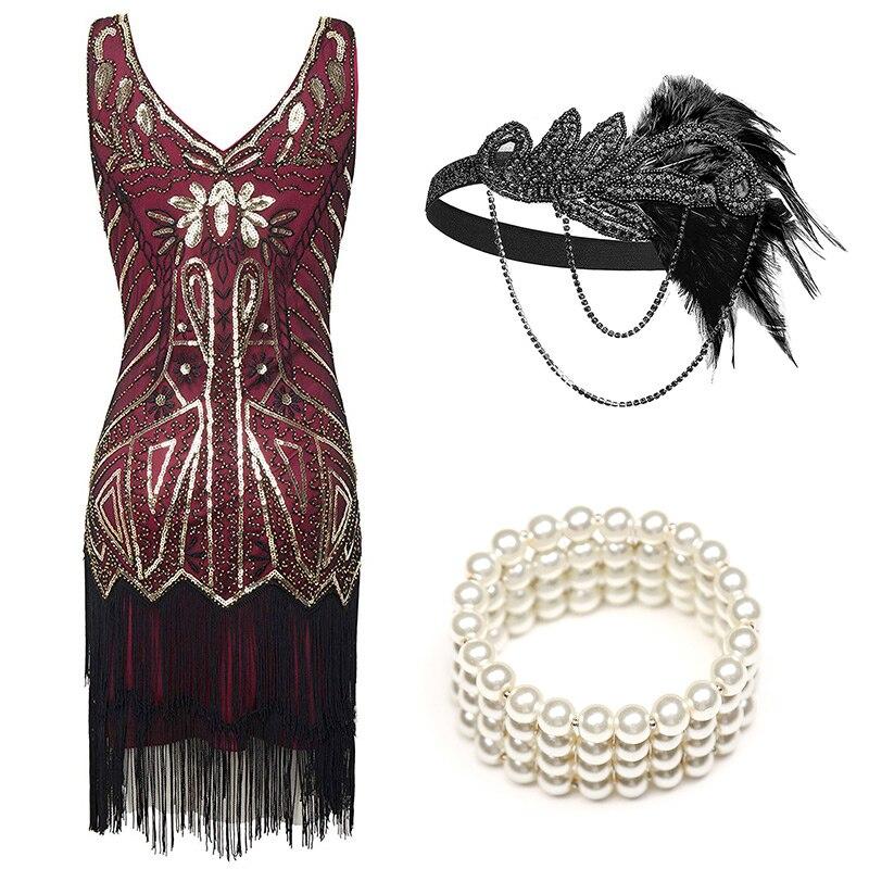 Vestido Fiesta Años 20 Rojo