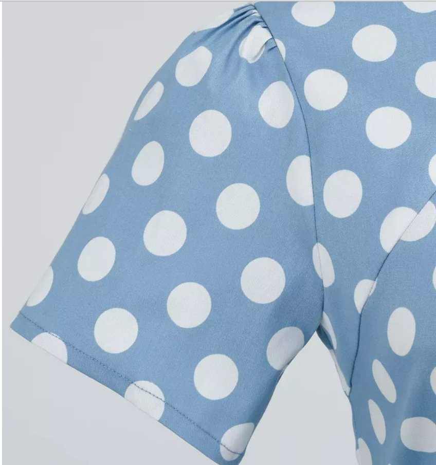 Vestido Vintage Estilo Años 50 Azul