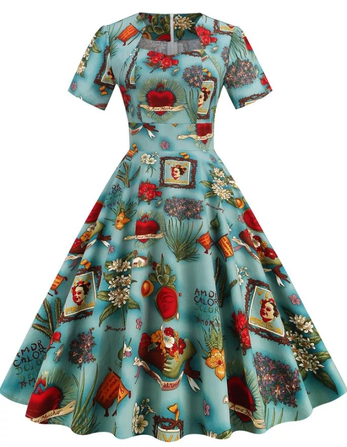 Vestido Estilo Decó Vintage Años 50