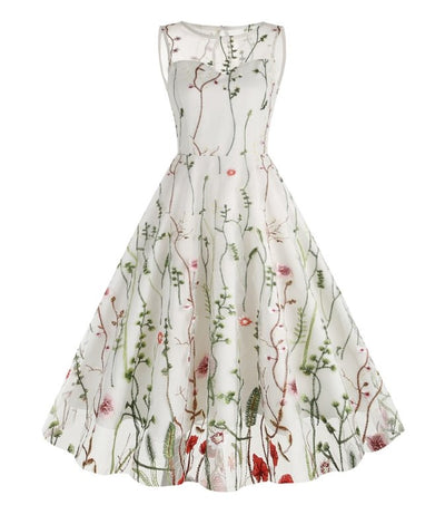 Vestido Vintage Flores Estilo Años 50