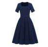 Vestido Vintage Estilo Años 50 Marino