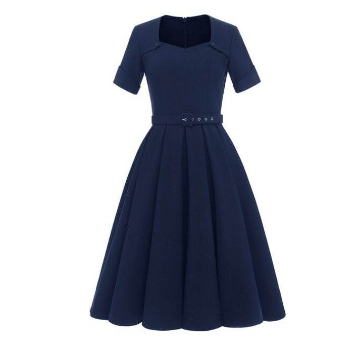 Vestido Vintage Estilo Años 50 Marino