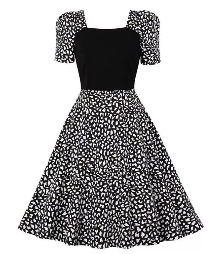 Vestido Estilo Años 50 Vintage Negro