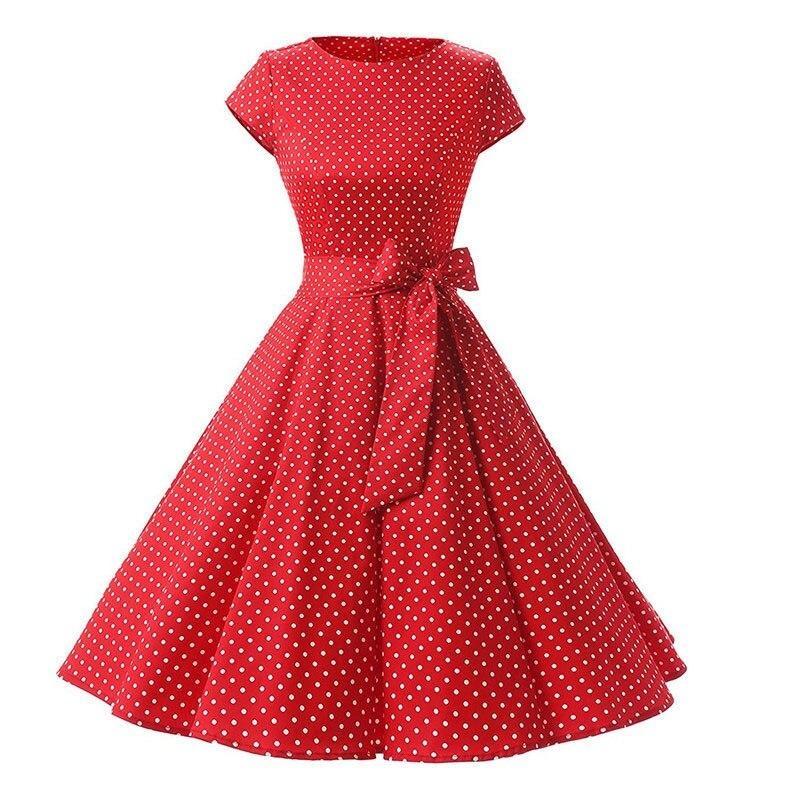 Vestido Estilo Años 50 Rojo