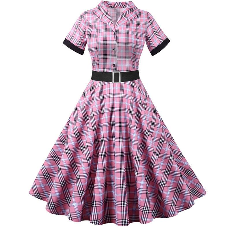 Vestido Estilo Años 50 Rosa