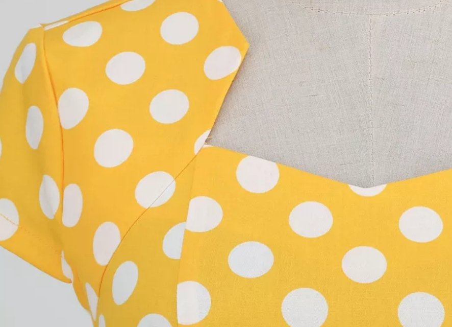 Vestido Mujer Estilo Años 60 Amarillo