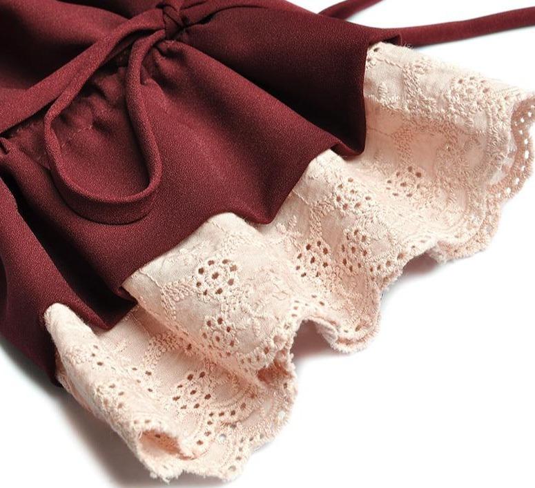 Vestido Estilo Años 40 Burdeos