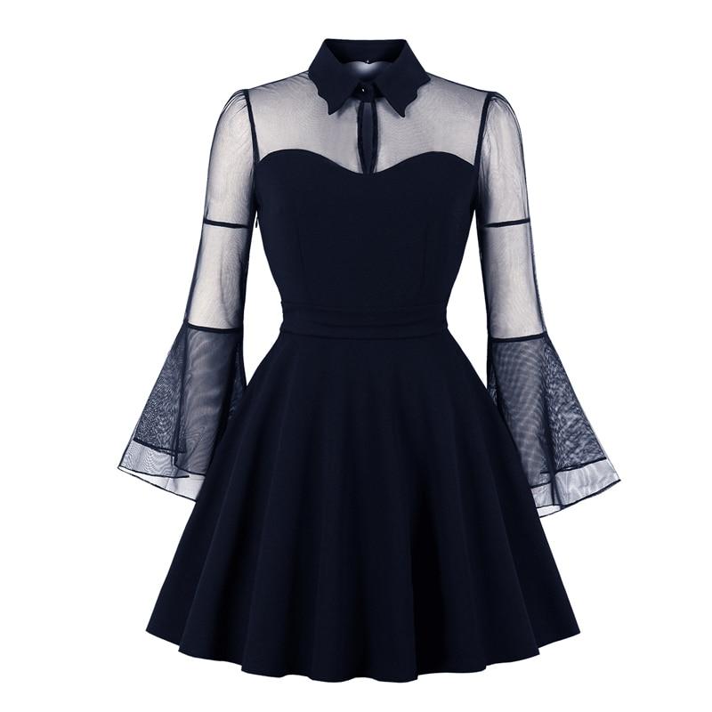 Vestido Años 50 Azul Marino Talla Grande