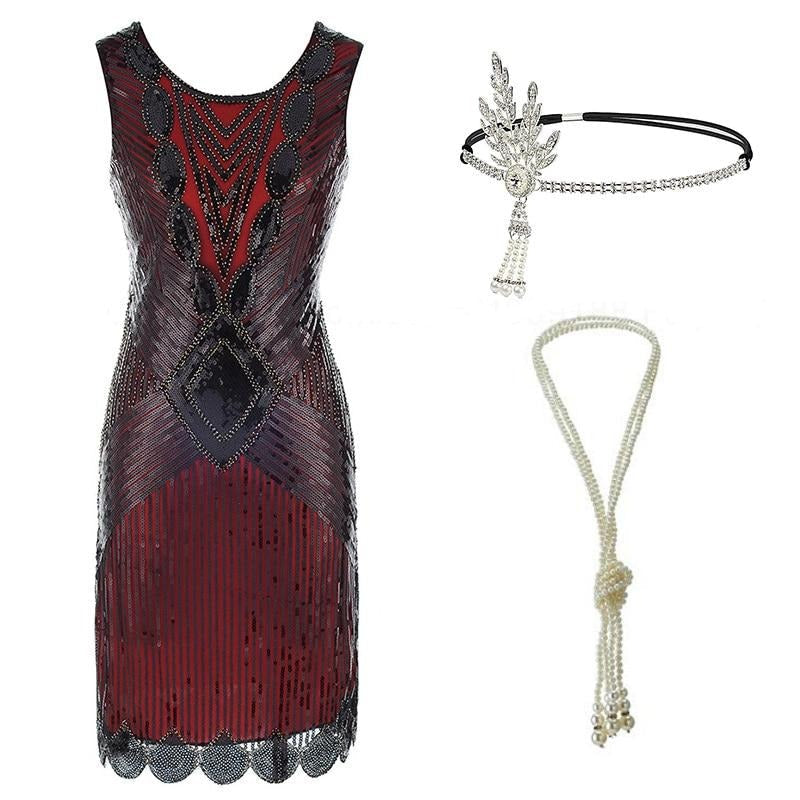 Vestido Estilo Charleston Años 20 Rojo