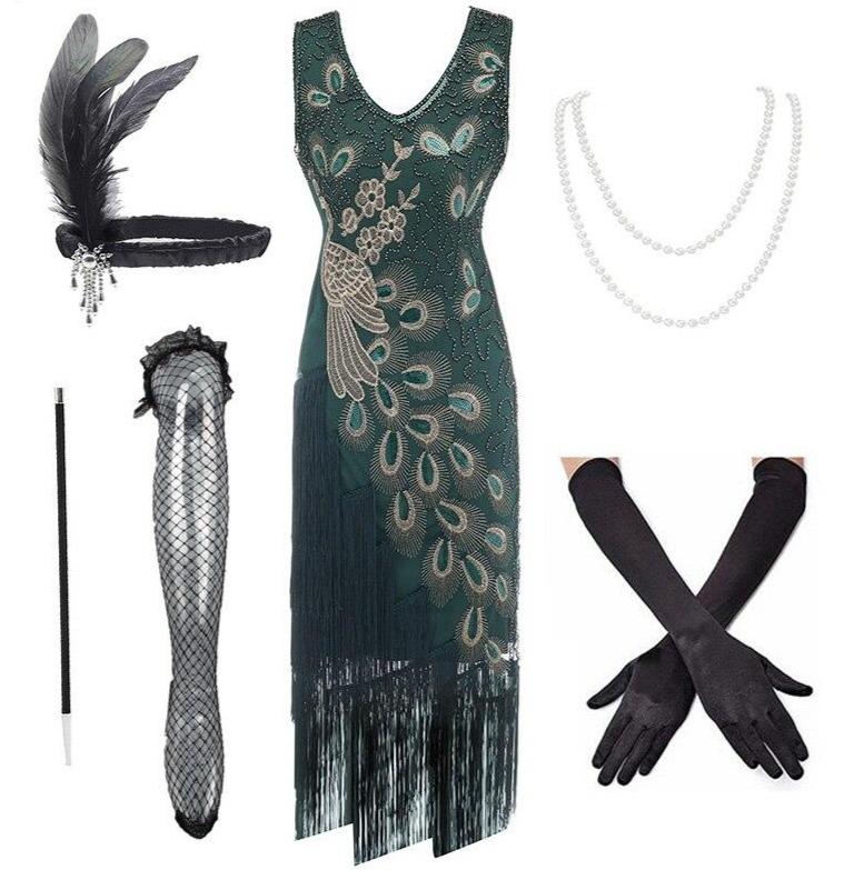 Vestido Verde 20s Gatsby
