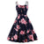 Vestido Estilo Vintage De Talla Grande Con Flores Abiertas