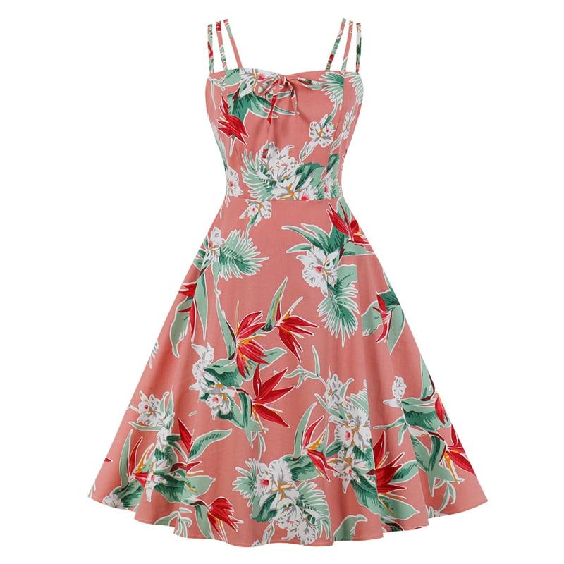 Vestido Estilo Vintage Rosa Talla Grande