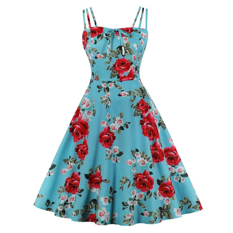 Vestido Estilo Vintage Tallas Grandes Rosas