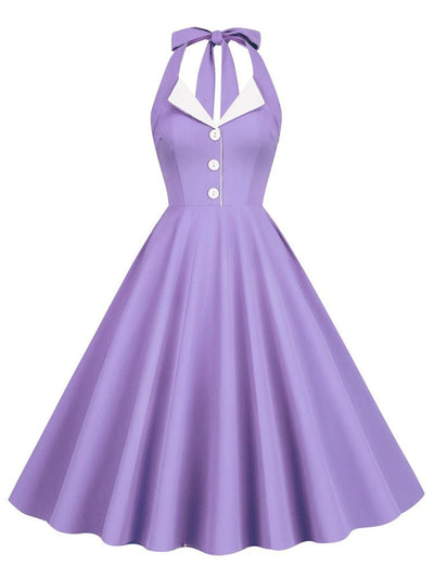 Vestido Pin Up Vintage 60s Morado