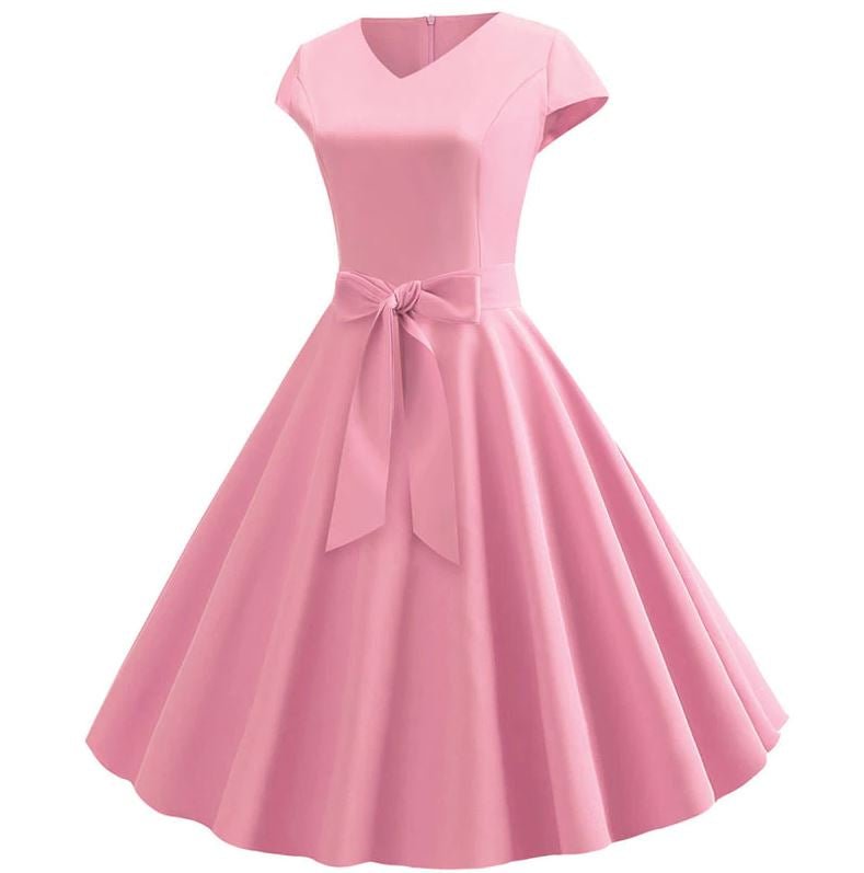 Vestido Trapecio 60s Rosa