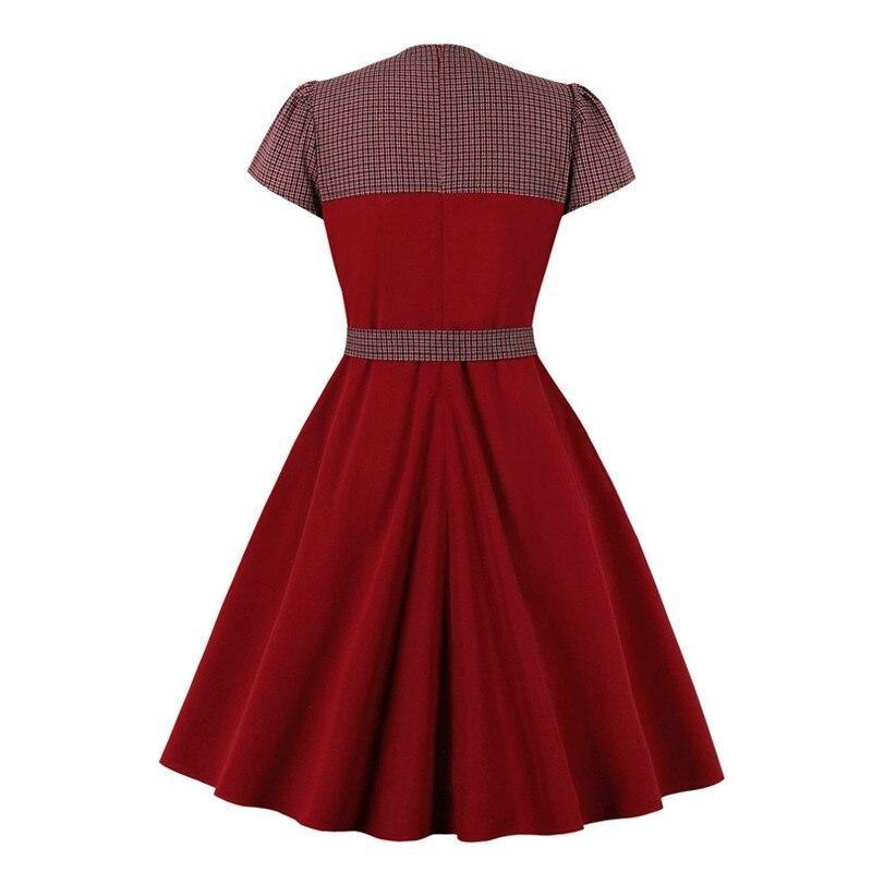 Vestido Trapecio 50s Burdeos