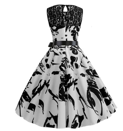 Vestido Años 60 Blanco Y Negro