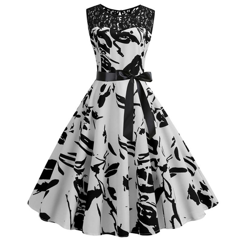 Vestido Años 60 Blanco Y Negro