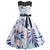 Vestido Vintage Flor Trapecio Azul