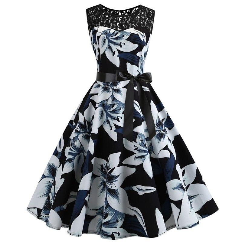 Vestido Trapecio Vintage Blanco Y Negro