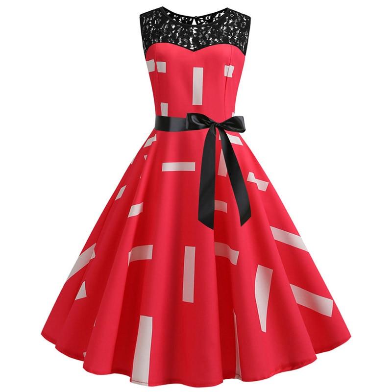 Vestido Trapecio Vintage Rojo