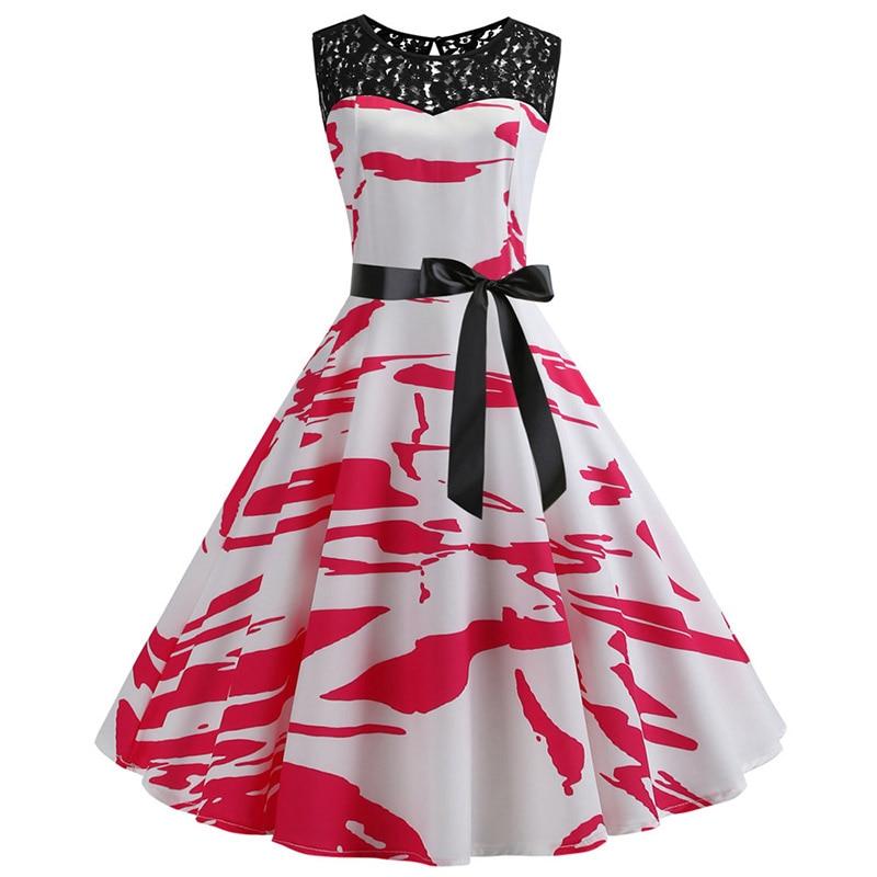 Vestido Trapecio Vintage Rojo Y Blanco