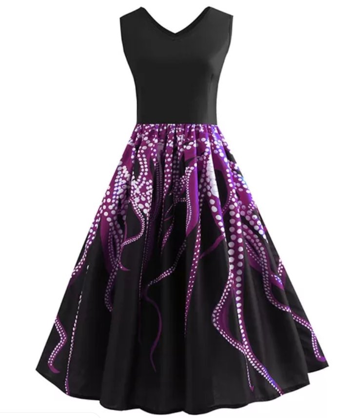 Vestido Trapecio Vintage Sin Mangas