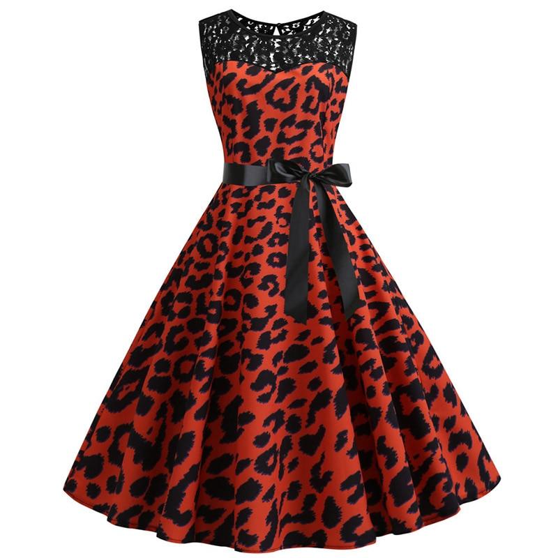 Vestido De Trapecio De Tigre Vintage