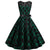Vestido Trapecio Vintage Verde Y Negro