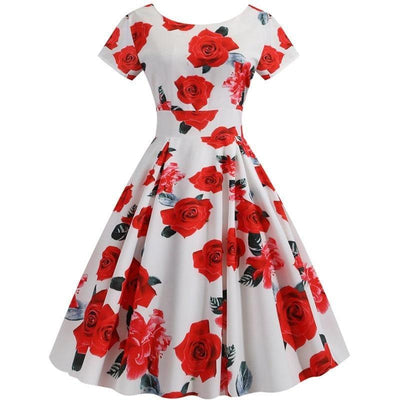 Vestido Túnica Vintage Blanco Y Rojo