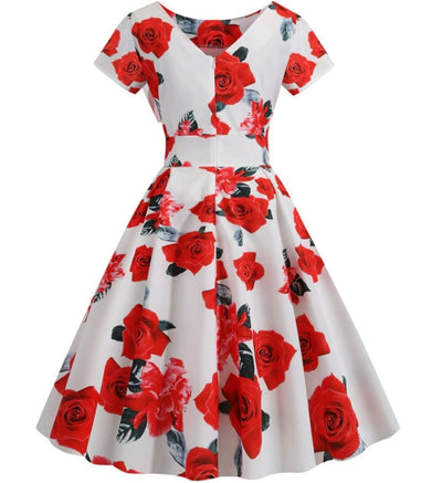 Vestido Túnica Vintage Blanco Y Rojo