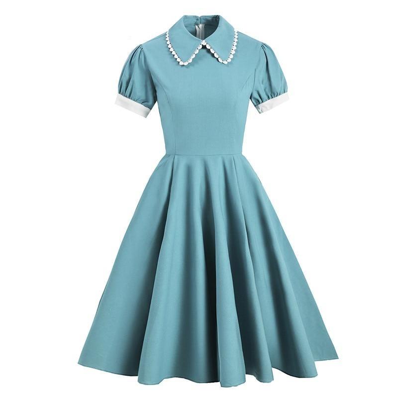 Vestido Turquesa De Los Años 50