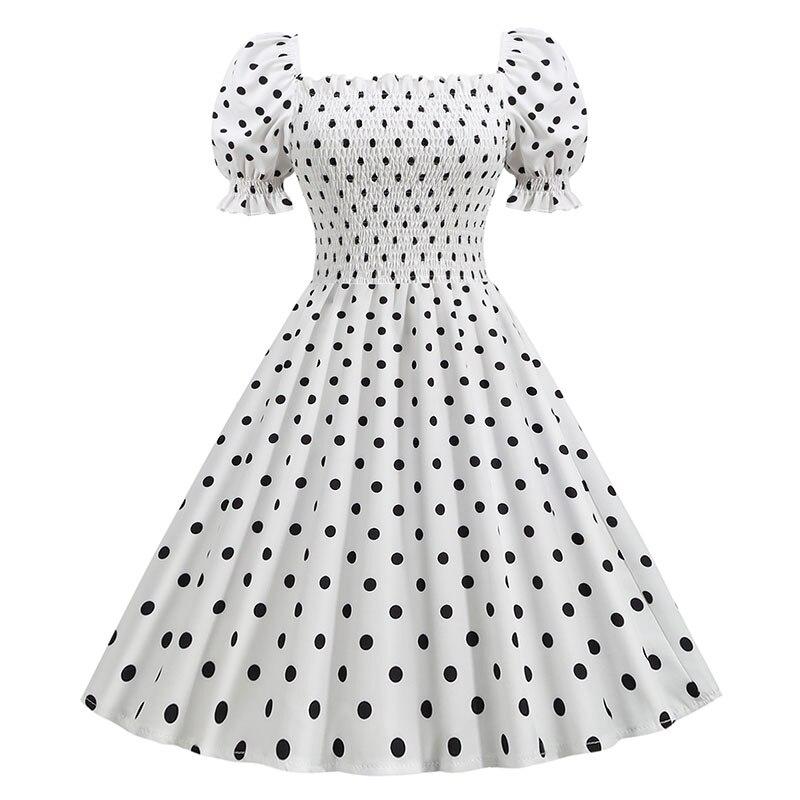 Vestido Estilo Años 50 Blanco
