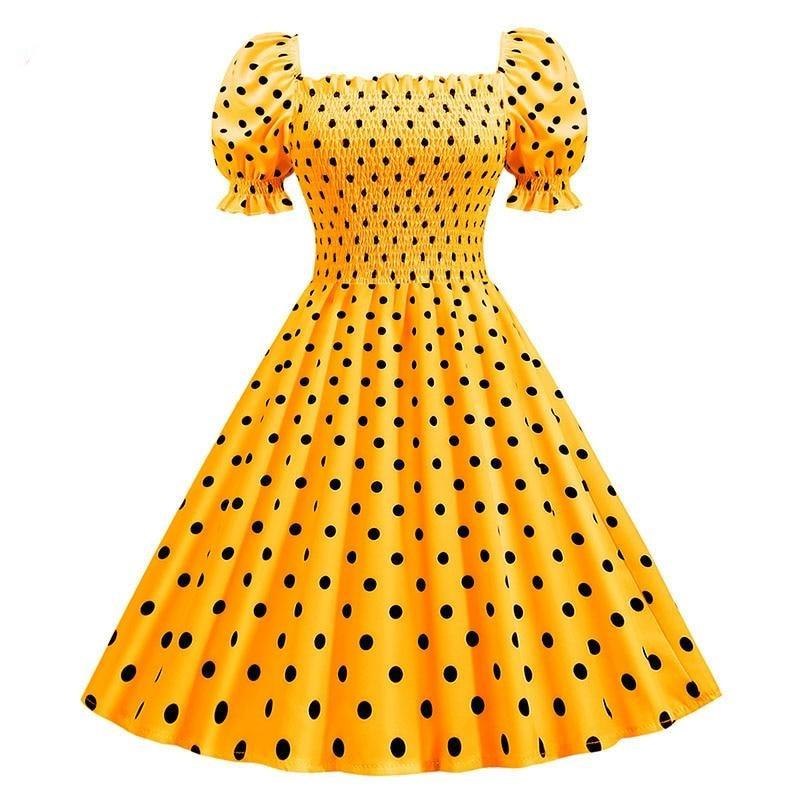 Vestido Estilo Años 50 Amarillo