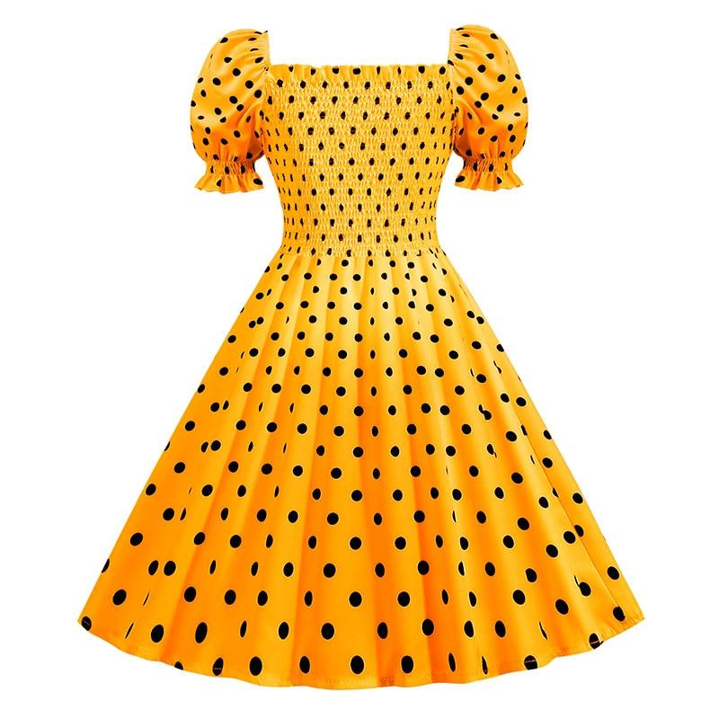 Vestido Estilo Años 50 Amarillo