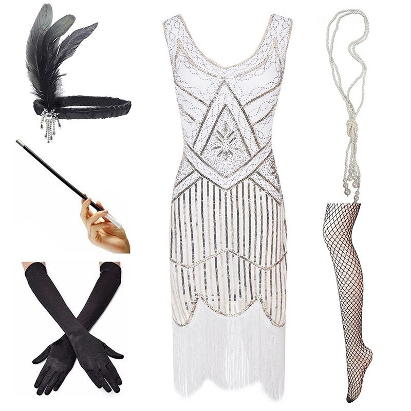 Vestido Vintage 1920 Blanco